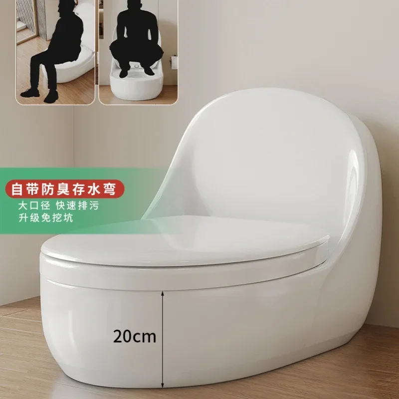 Egg-shaped pit-free desktop dual-purpose squatting and dual-purpose toilet integrated squatting and sitting changed to squatting