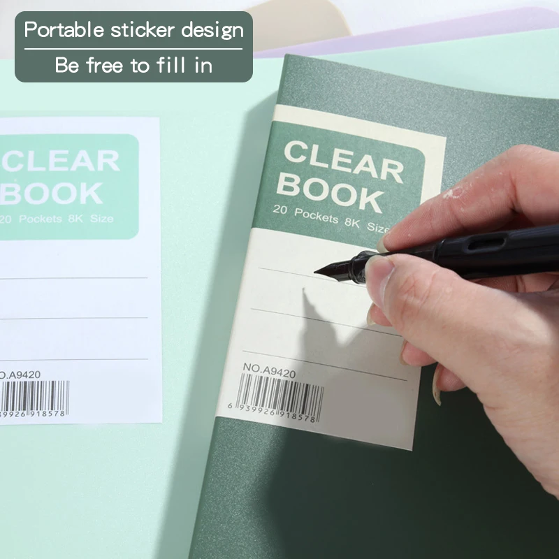 8K Multi-color Art Portfolio - Painting Collection Folder with Clear Inner Pockets (20-60 Pages), High Capacity