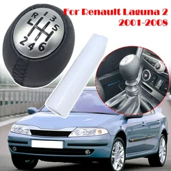 Gear Shift Knob For Renault Laguna 2 II Megane 3 Stick Rod Lever Pen Inner Sleeve Leather Handleball Adapter 6 Speed 2001-2008