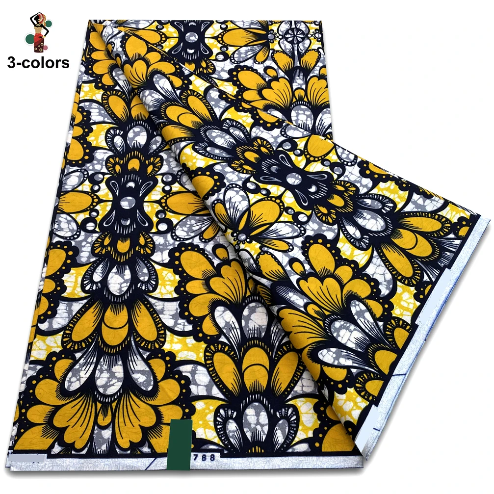 2025 Latest Design African Wax Fabric Good Real Wax Print Fabric Soft 100% Cotton Fashion Ankara Wax Pagne Super Party Dress