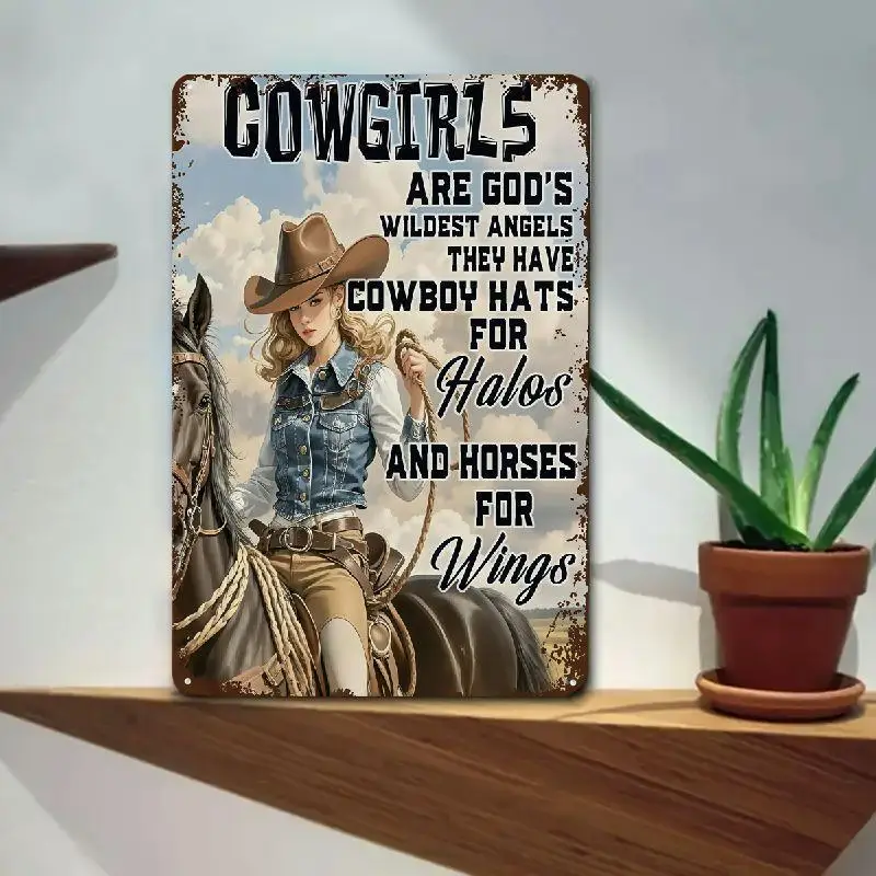 Wall Decor For Home Bedroom Country Garden Bathroom Decor Gifts, Cowgirl Riding Horse Poster You Don't Stop Riding When You Get
