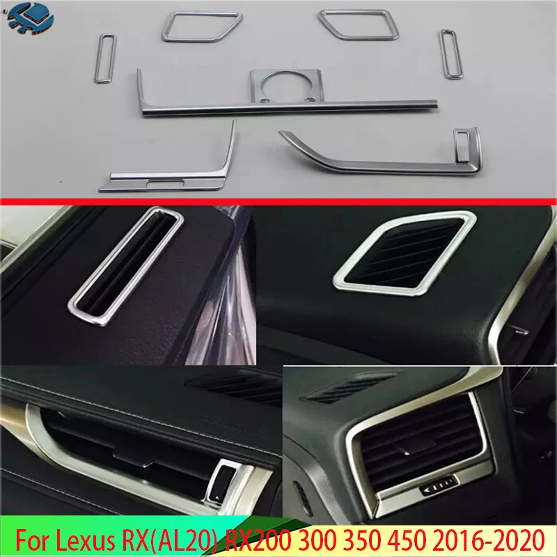 For Lexus RX(AL20) RX200 300 350 450 2016-2020 Car Accessories Air Vent Outlet Cover Dashboard Trim Bezel Frame Molding Garnish