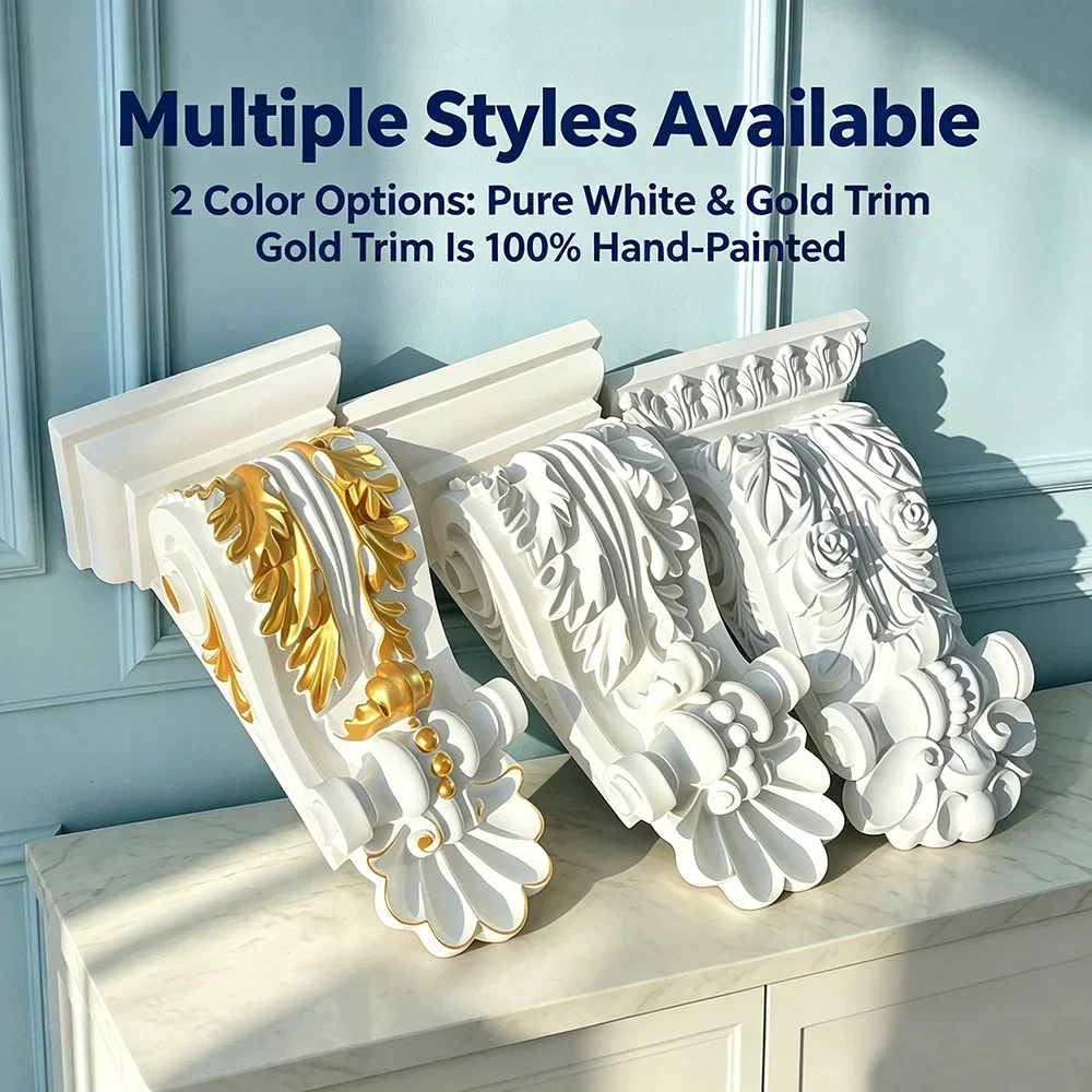 PU Corbels Beam Header Columns Artificial Gypsum Lightweight Ornaments  Decorative Brackets For Doorway Interior Wall Renovation