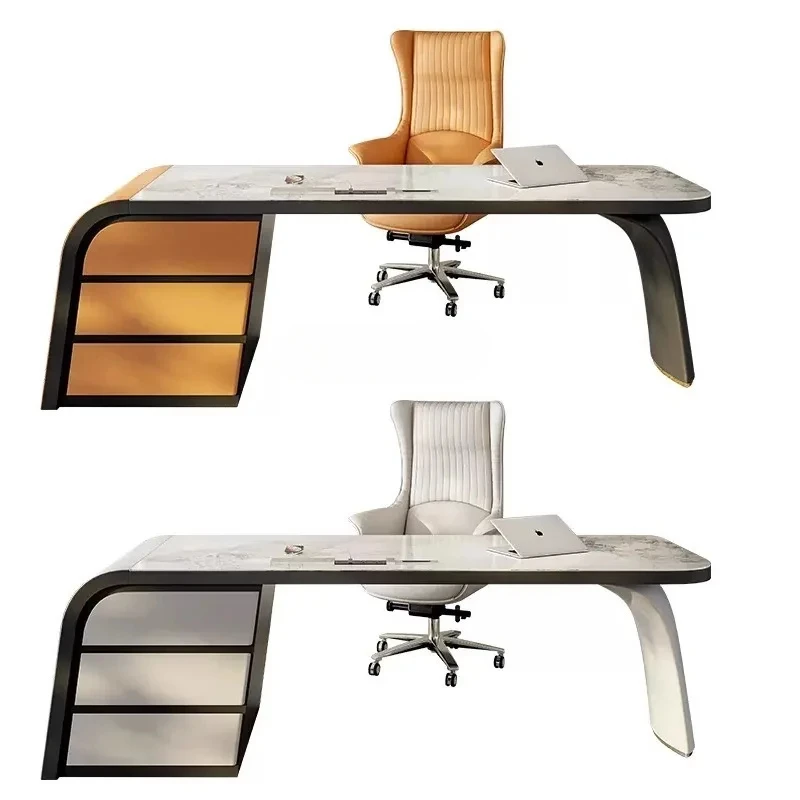 

Modern Stone Plate Desk Simple and Light Luxury Boss Desk Desk Home Designer High Sense Study Computer Desk
