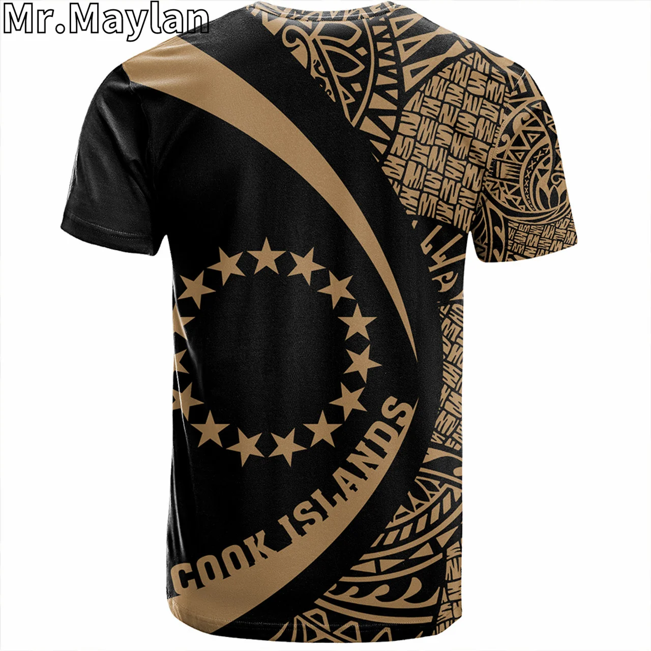 Personalised 3D Cook Islands Hawaii T-Shirt Polynesian Coat Of Arm Lauhala Gold Circ Tshirt Men Women Streetwear Unisex Tee Tops