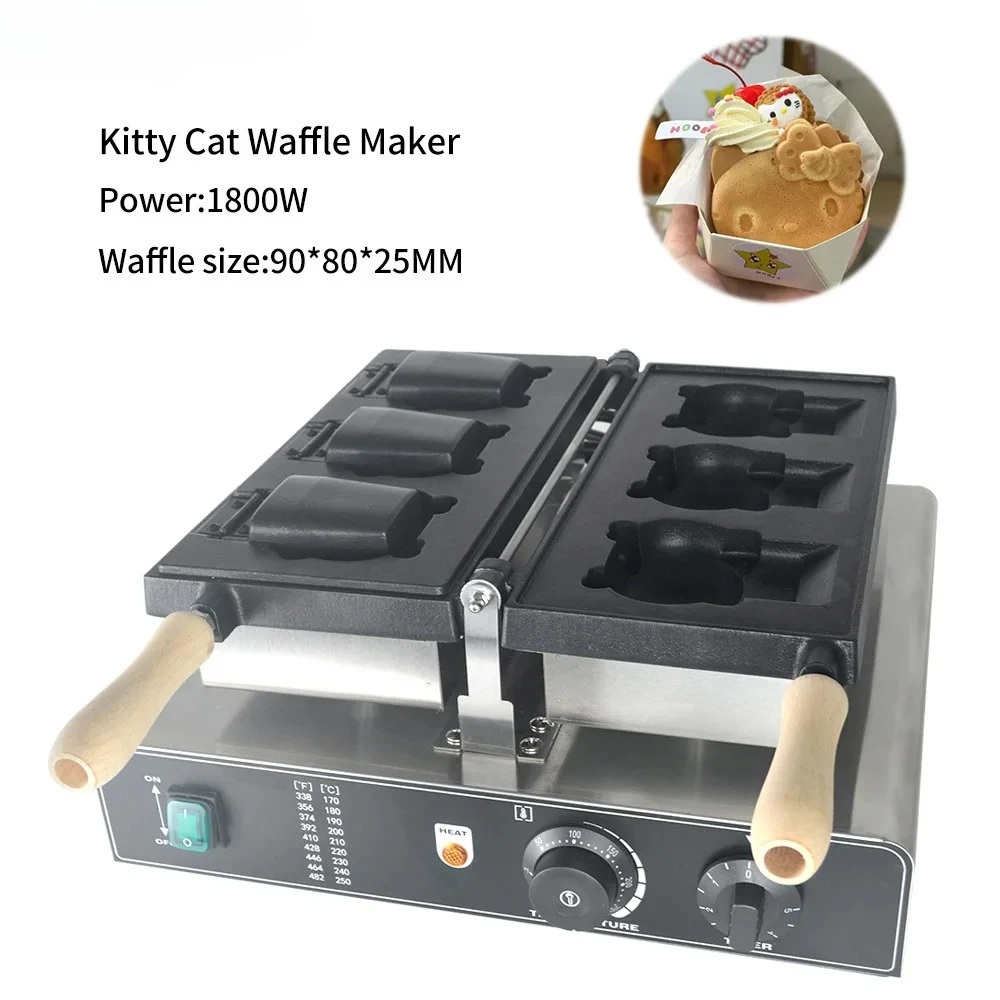 

Депозитная цена XEOLEO электрическая вафельница с изображением котенка и кота 1800 Вт с открытым ртом в форме котенка, машина Тайяки, вафель для мороженого M