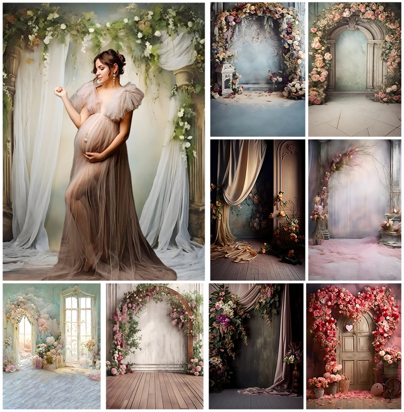 

Wedding Portrait Backdrop for Photography Flower Floral Adult Baby Birthday Maternity Art Portrait Decor Background Photo Studio