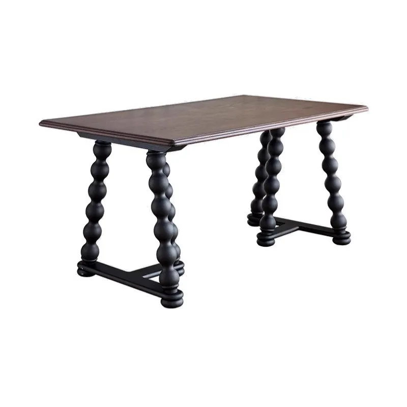 

table American French log solid wood large board dining desk tea long square household