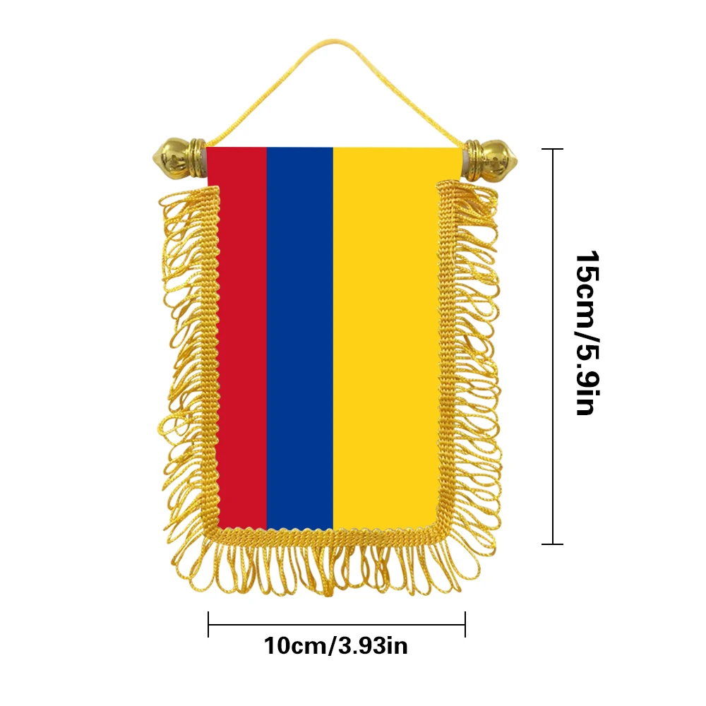 Colombia small hanging flag 10x15cm triangular flag car decoration hanging flag double-sided pattern with suction cup