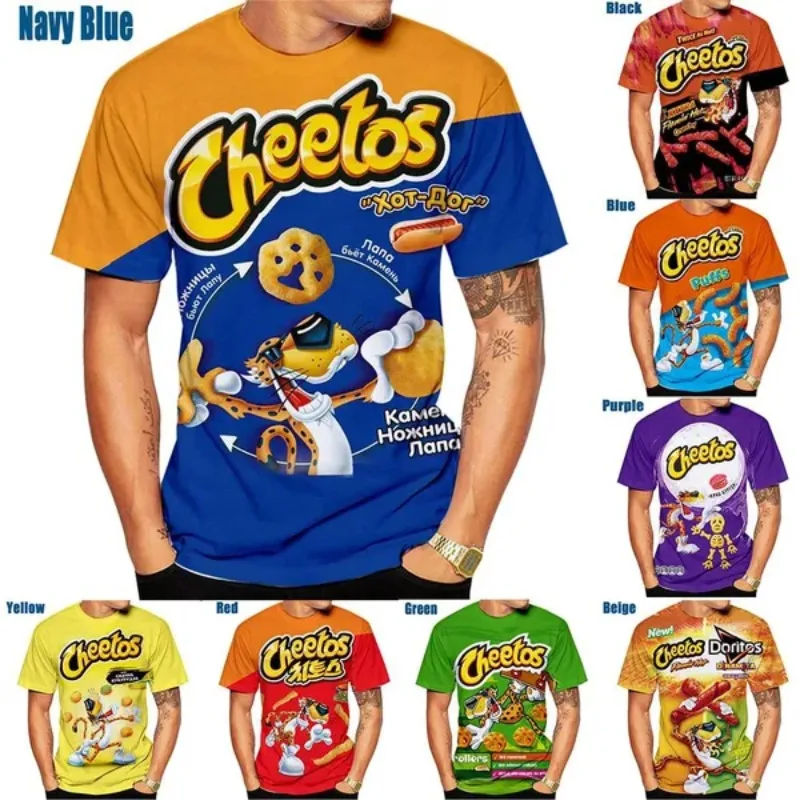 Cheetos Food Print Summer Men and Women 3D T Shirt Funny Men\'s Clothing T-shirt for Men Short Sleeve Casual T Shirt Tee