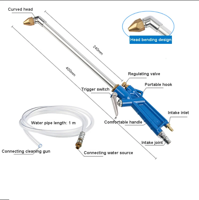 Pneumatic Tool Engine Water Gun Car Tool Repair Car Water Cleaning Gun 40cm High Press Car Engine Cleaner