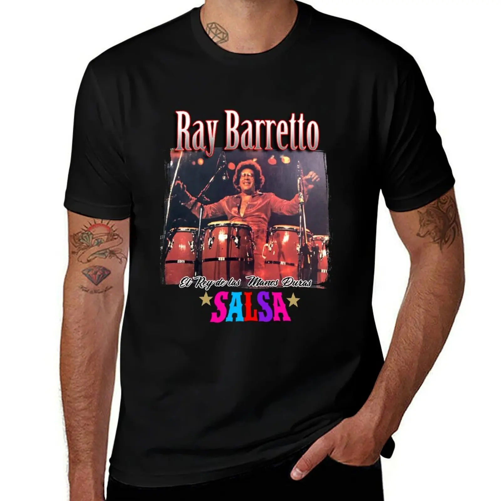 Camiseta Ray Barretto El Rey de las Manos Duras, Corte Relajado, Casual, Manga Corta