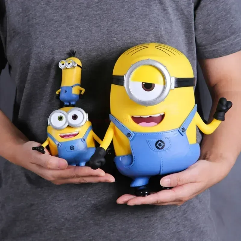 Genuine Despicable Me Figures Big Eye Minions Action Figure Anime Bob Kevin Stuart PVC Doll Figurine Collectble Models Toy Gift