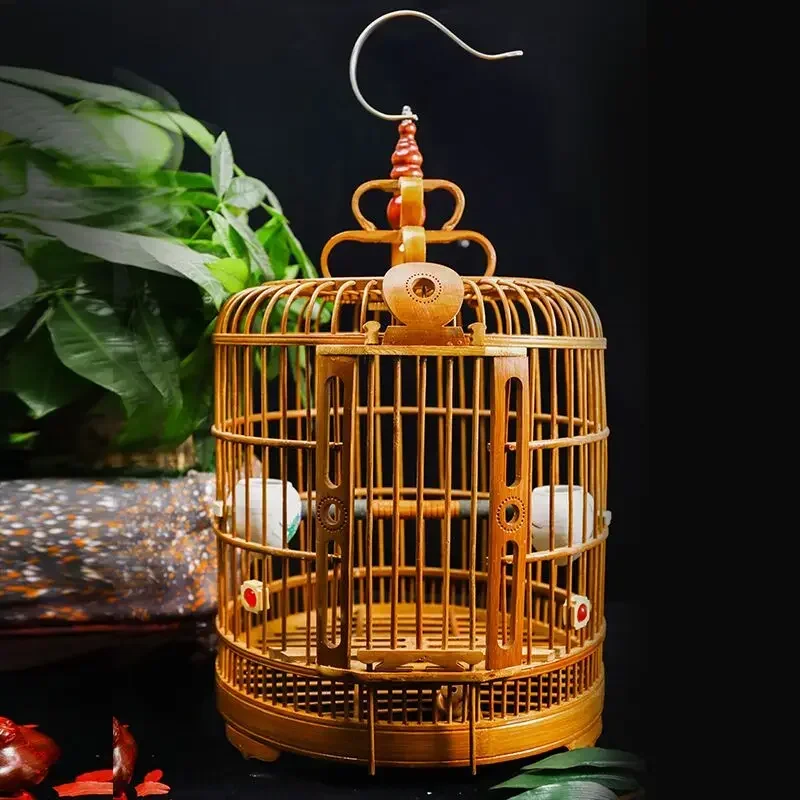 

Thrush Bird Cage Bamboo Full Set of Accessories Boutique Handmade Bird Cage Octopus Cage Bamboo Large bird house