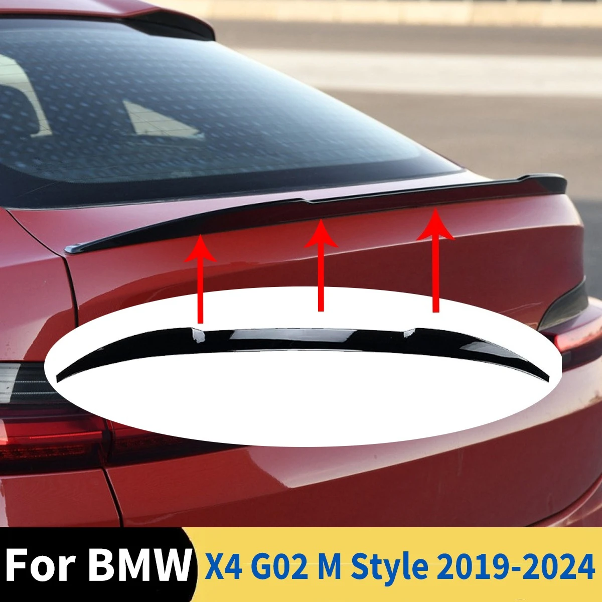 

Rear Trunk Lid Tail Wing Spoiler Lip Extension Exterior Trim For BMW X4 G02 2019 To 2024 M Style Body Kit Modification Exterior