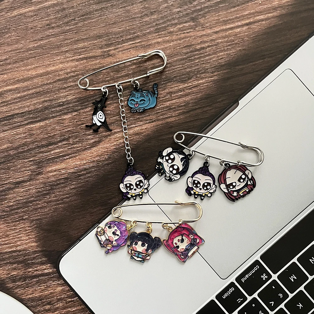 KPop شيطان الصيادين الرسوم المتحركة فيلم المينا دبابيس لطيف دبوس أمان بروش التلبيب شارة بدبوس مجوهرات الأزياء للملابس والاكسسوارات #6