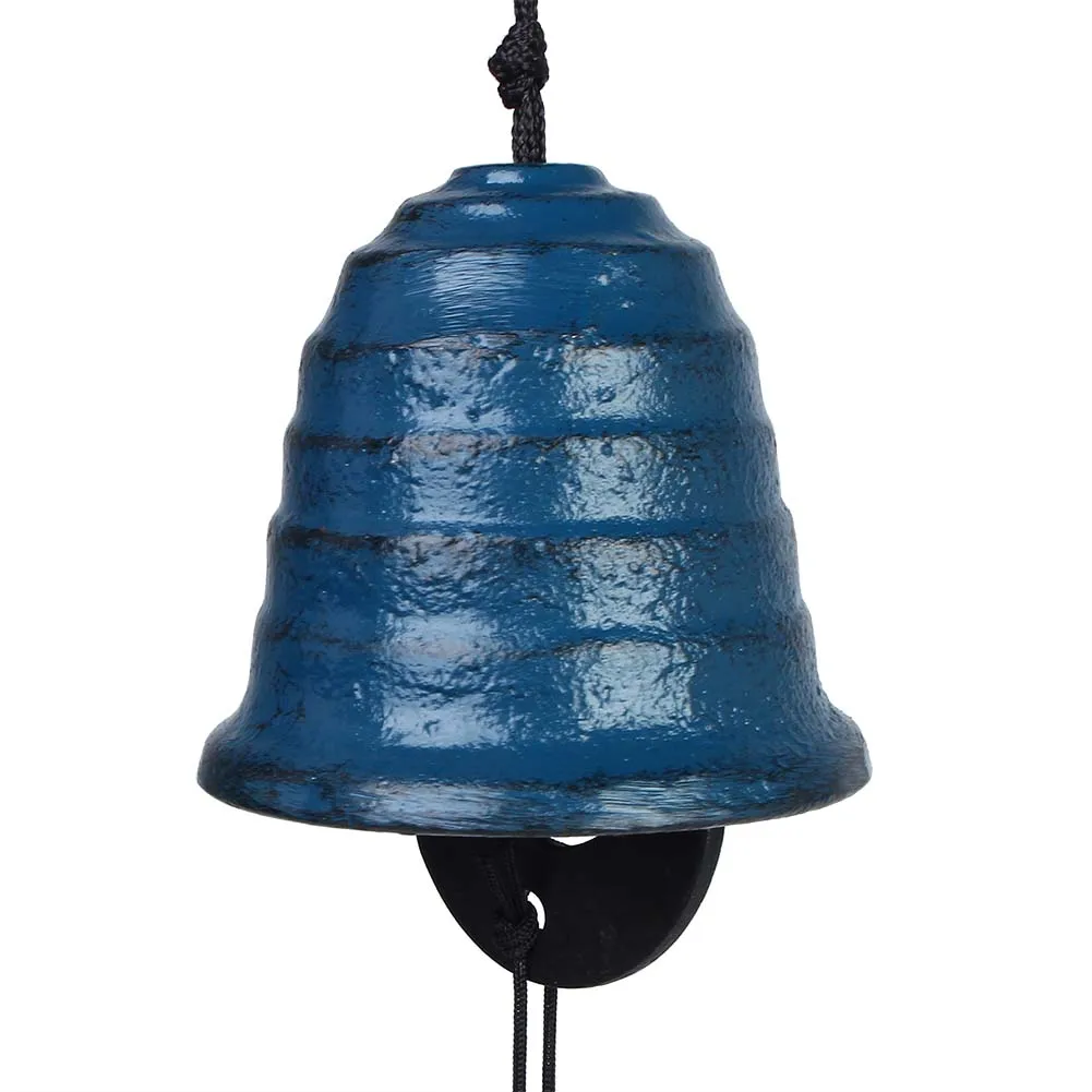 Creative Blue Metal Hanging Wind Chime Home Garden Backyard Retro Bells Decoration Ornaments