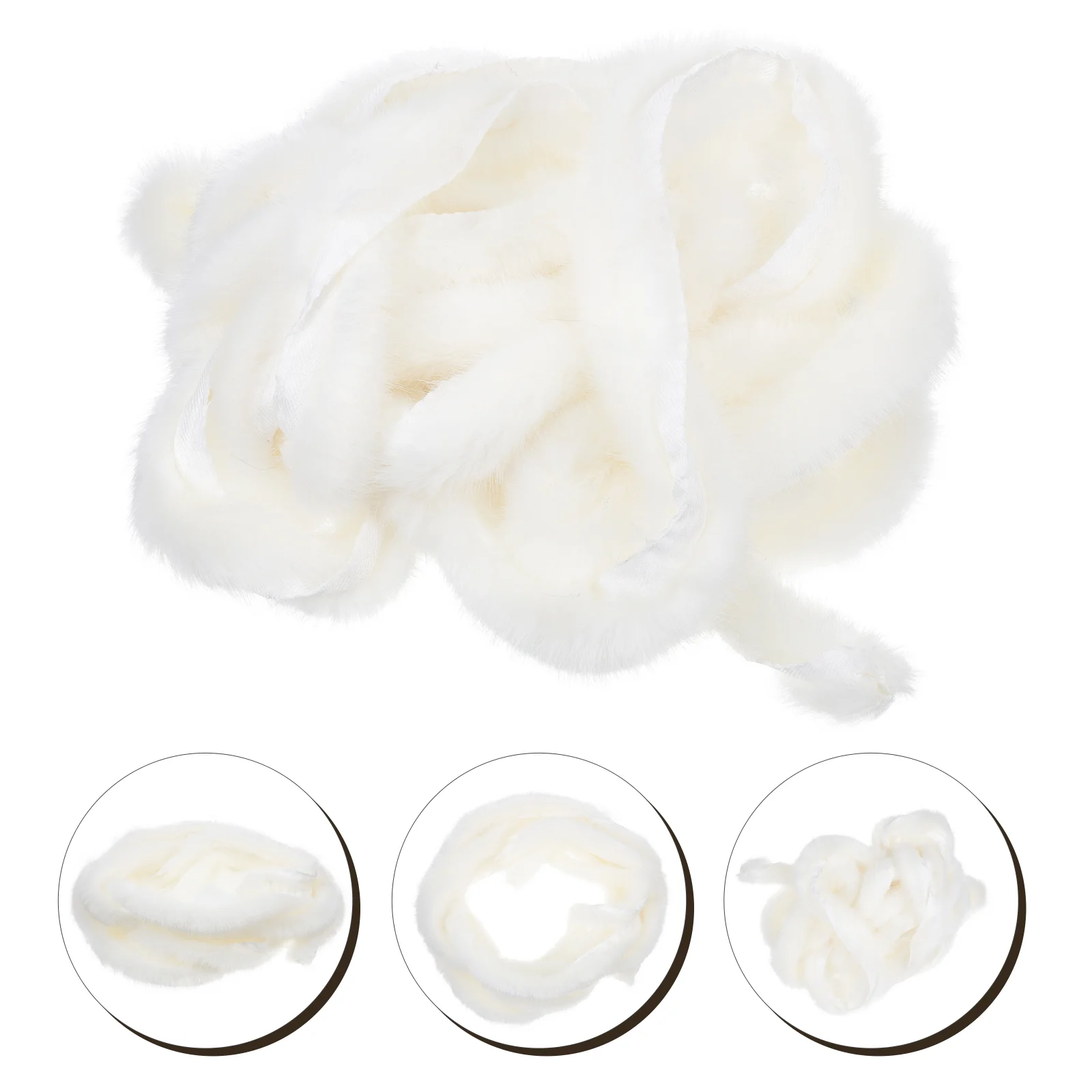 Faux Wool Xmas Tree Decor Material Fur Trim Christmas Wreaths Scarf Chinese Style Hat White Artificial Decorative Wedding