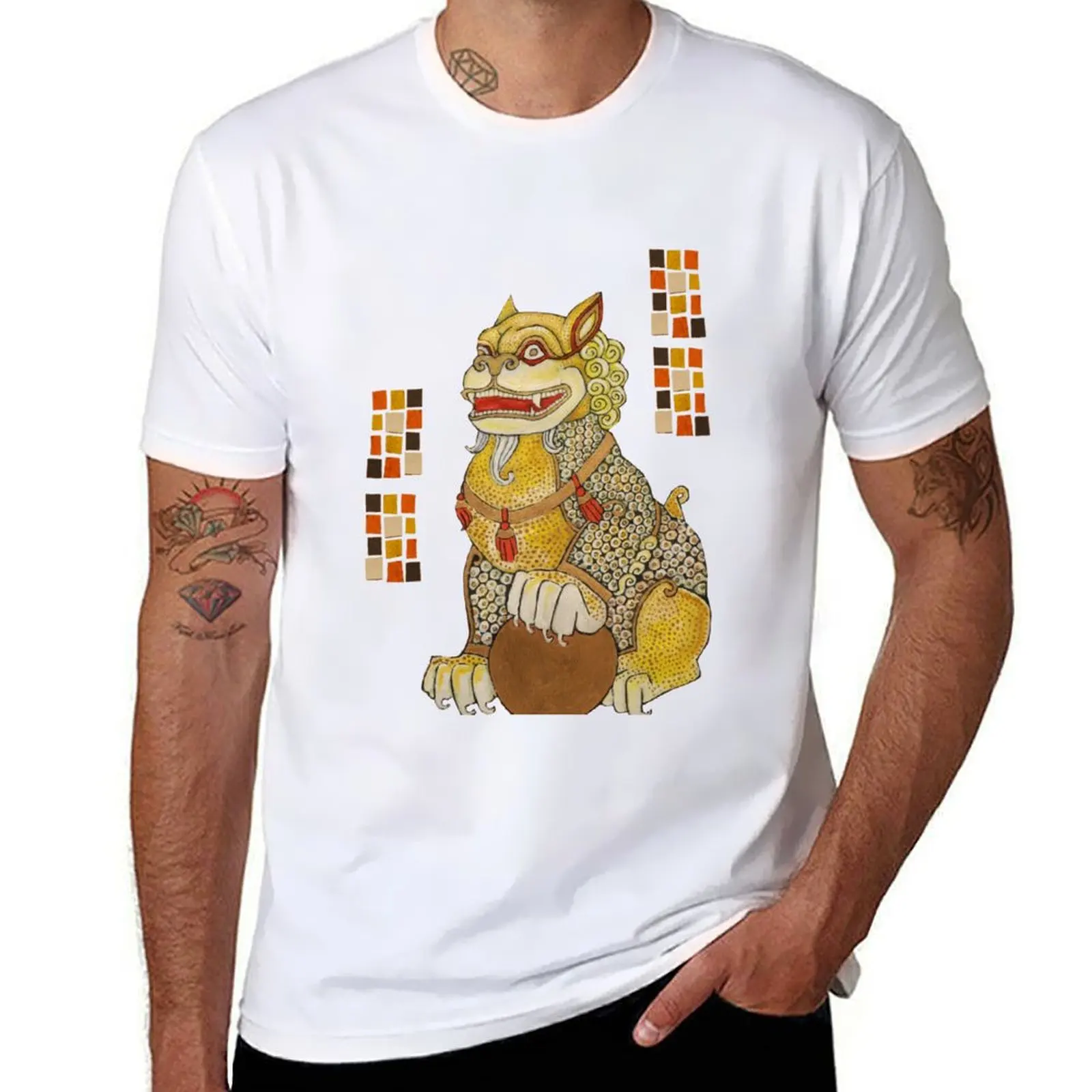 

Laughing Fu Lion Tee T-Shirt cotton t shirt man man t shirts graphic T-Shirt