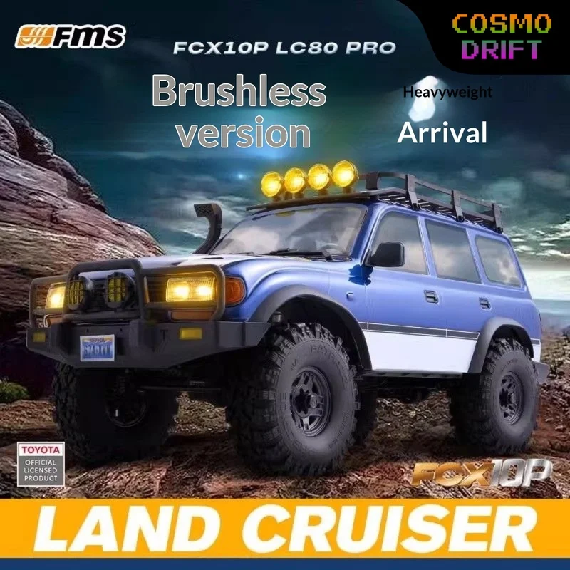 FMS FCX10 PRO Toyota LC80 1/10 Brushless RC Crawler Two-Speed Transmission Simulation Off-road RC Hobby Collectible Scale Model