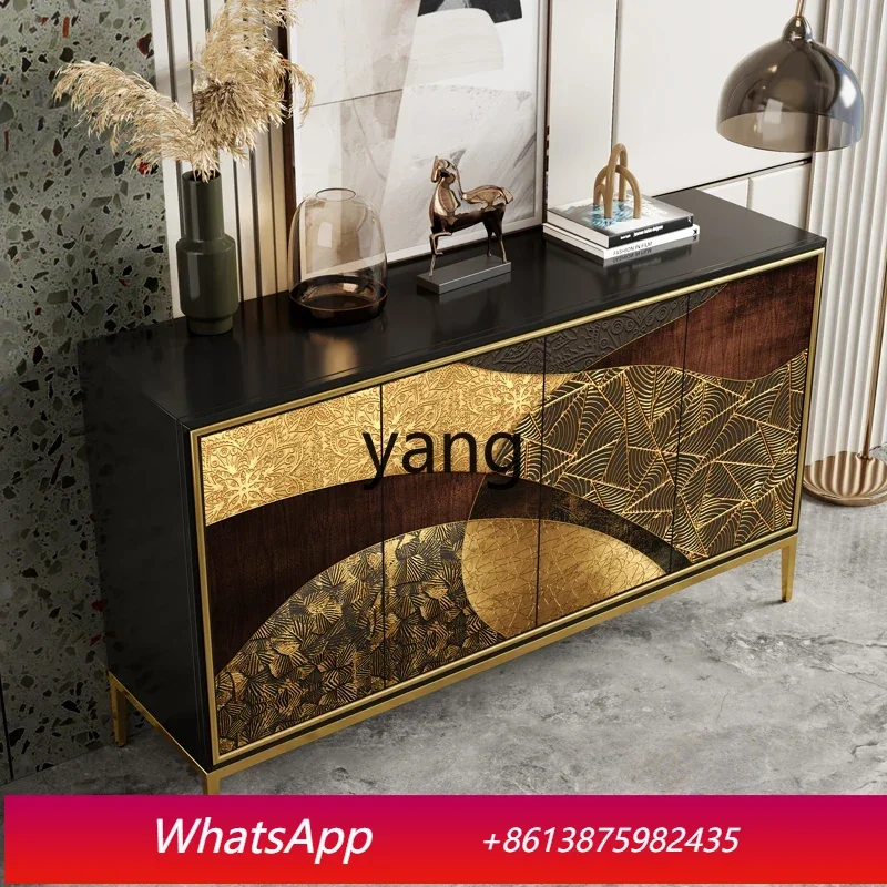 

LH solid wood entrance chest cabinet living room shoe cabinet partition integrated large capacity storage