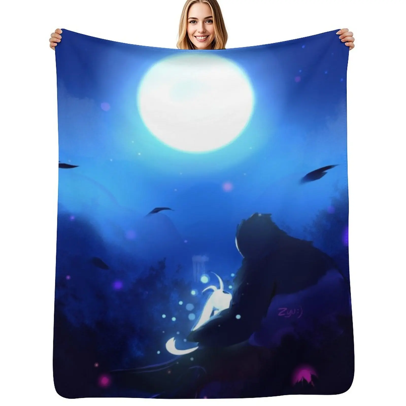 Ori, Naru and The Moon Throw Blanket Nap Decorative Sofas Blankets For Bed Furry Tourist Hair Blankets