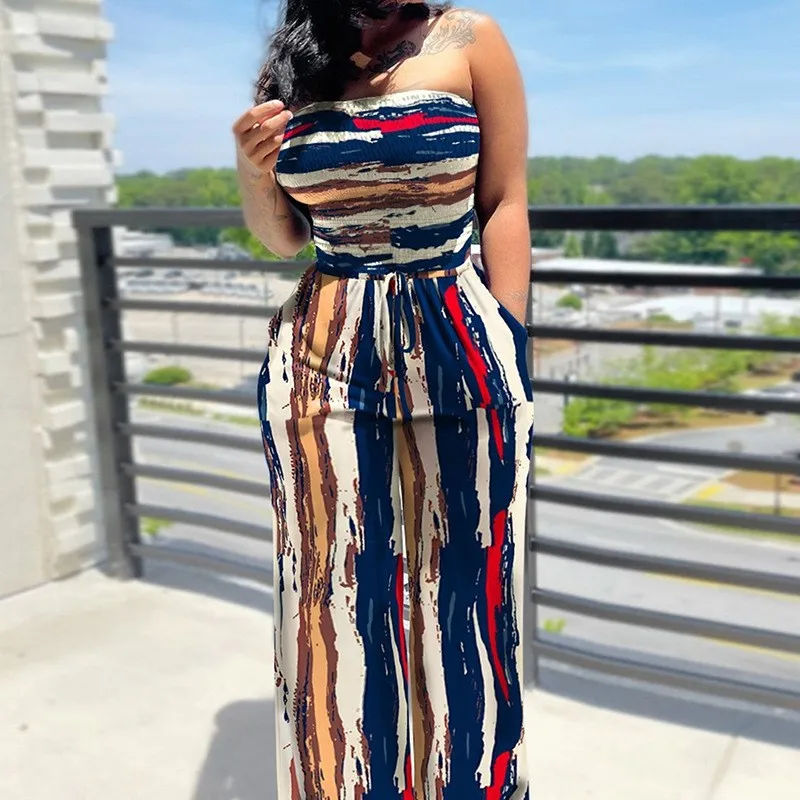 New Elegant Fashion Polka Dot Printing Jumpsuits Women Spring Autumn New Streetwear Casual Clothes Off Shoulder Overall Female