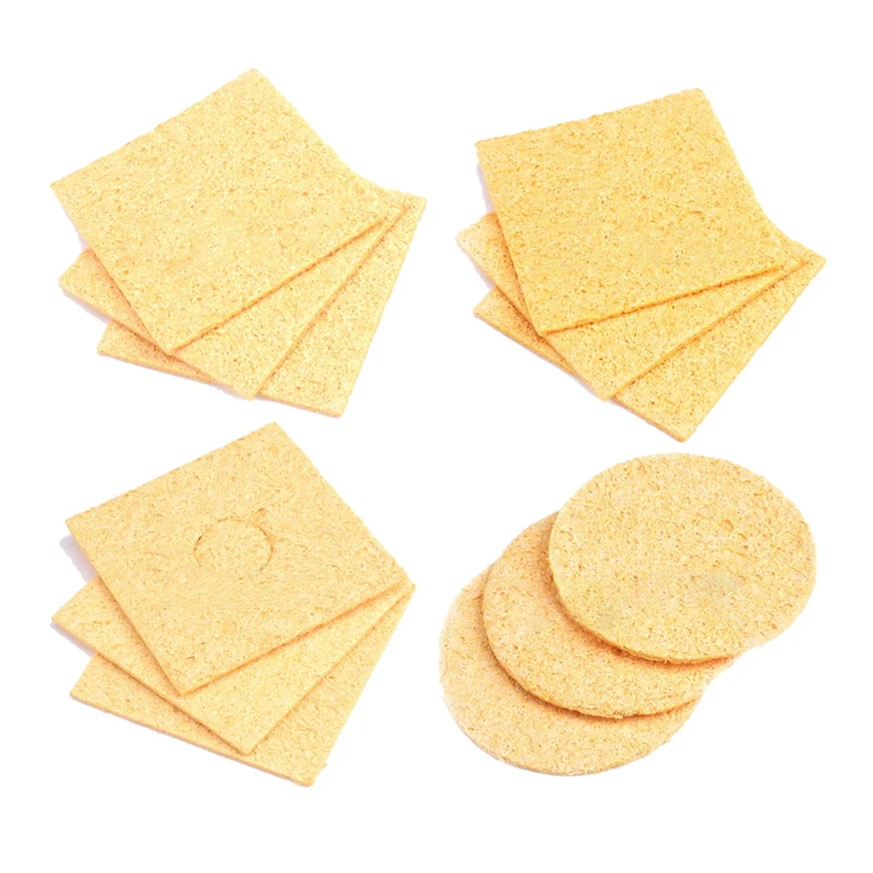07+1 10pcs Replacement Sponges Soldering Iron Cleaner Solder Tip Cleaning Pad Cleaning Sponge Yellow