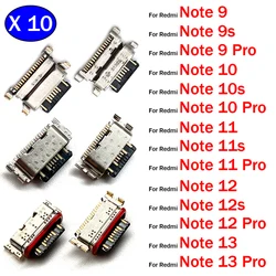 10Pcs, USB Jack Charging Socket Charger Port Dock Connector For Xiaomi Redmi Note 9 9s 10 10s 11 11s 12 12s 13 Pro Plus 4G 5G