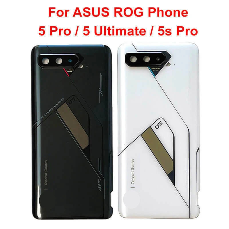 For ROG Phone 5 Ultimate Battery Cover and Housing, Camera Frame Lens, No Back Small LCD, ZS676KS, ZS676KS