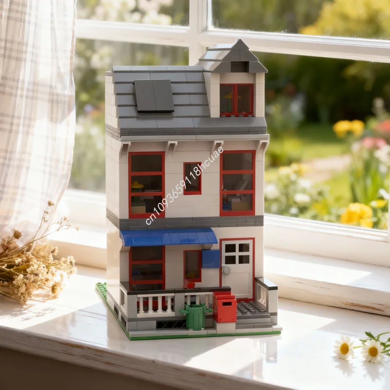 485 Pezzi MOC Modellino di Città Modulare, Blocchi da Costruzione, Giocattolo Educativo Creativo, Regalo di Natale