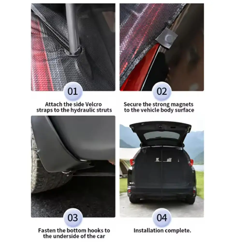 Car Tailgate Mosquito Net Universal Magnetic Screen Trunk Ventilation Mesh For SUV Outdoor Night Fishing Sunshade Privacy