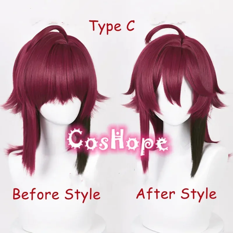 vivi 2025 Shikanoin Heizou 55cm Dark Red Wig Anime Cosplay Heat Resistant Synthetic Wigs Halloween - view 5
