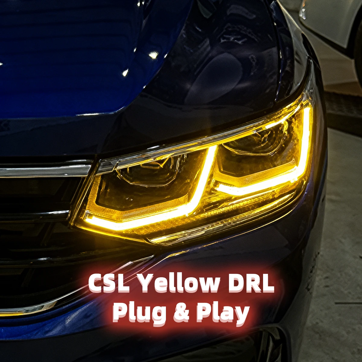 

For VW Tiguan L 2022-2023 CSL Yellow LED DRL Module Plug and Play OEM Fit Daytime Running Light