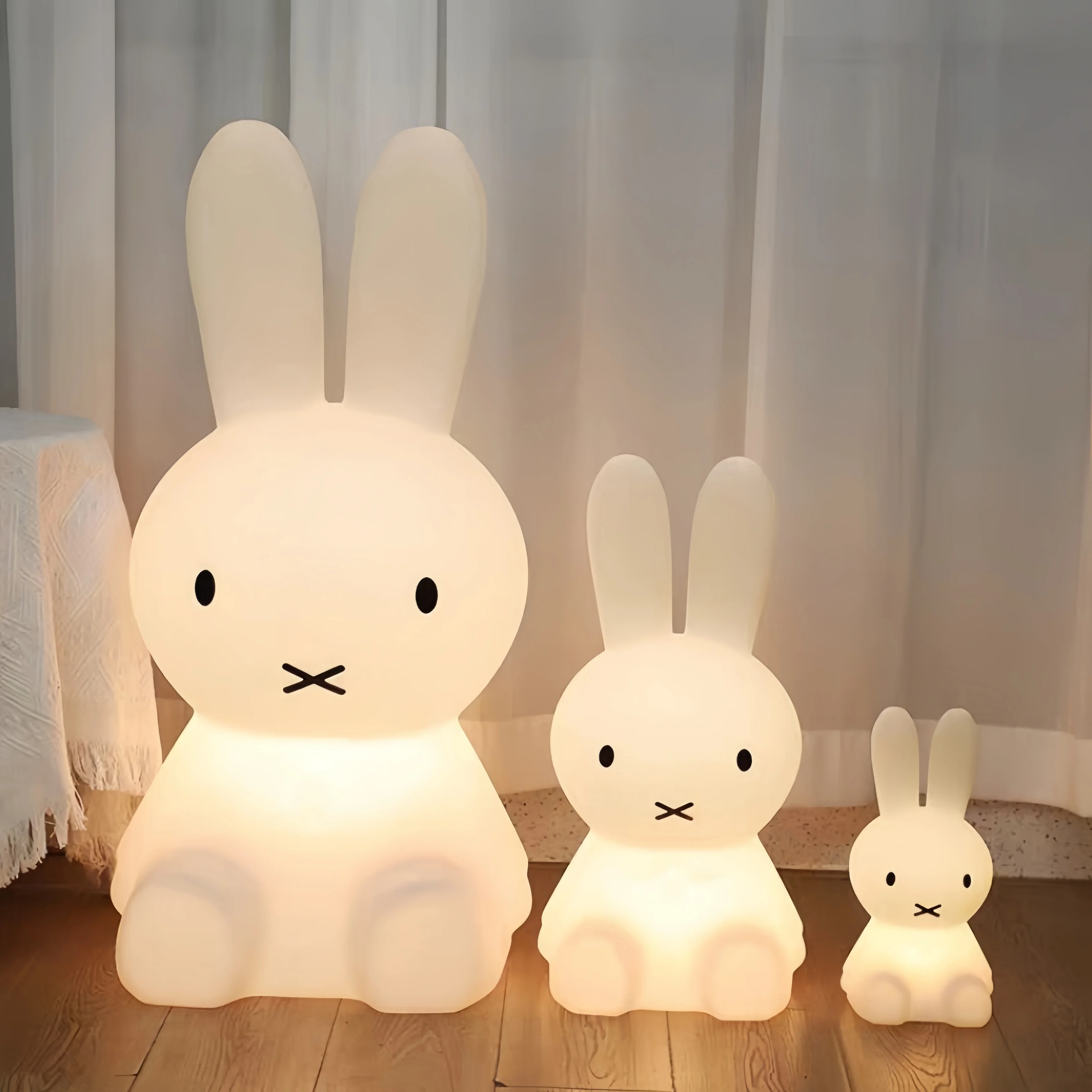 Hot Creative Rabbit Bears Bedroom Bedhead Nightlight Ins Rechargeable Table Lamp Bedroom Children Bedside Lamp Christmas Gifts