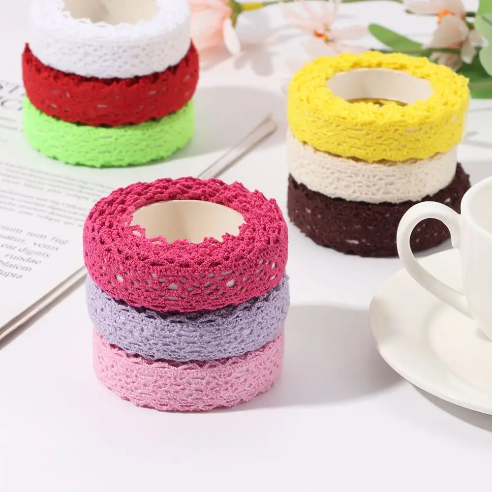 Lace Tapes Adhesive Fabric Cotton Lace Trimming Ribbon Lace Fabric DIY Embroidery for DIY Craft Wedding Decor Stationery Gifts