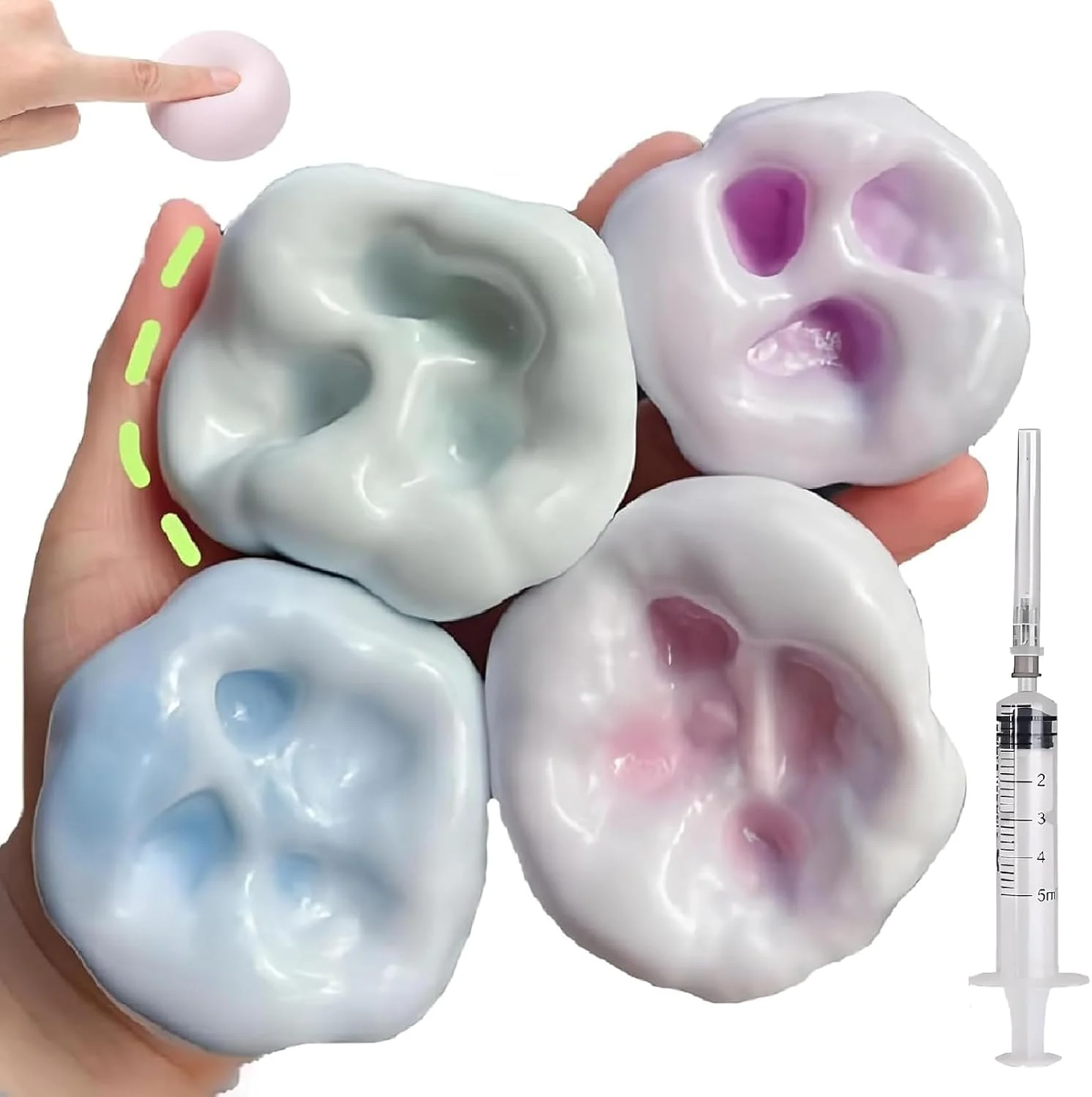 Fidget Squishy Toys, Portable Squeeze Vacuum Stress Shapeable Ball Toys, Sensory Focus Toys for Adults Festival Gift Supplies Goodie Bag Stuffers (Machi)