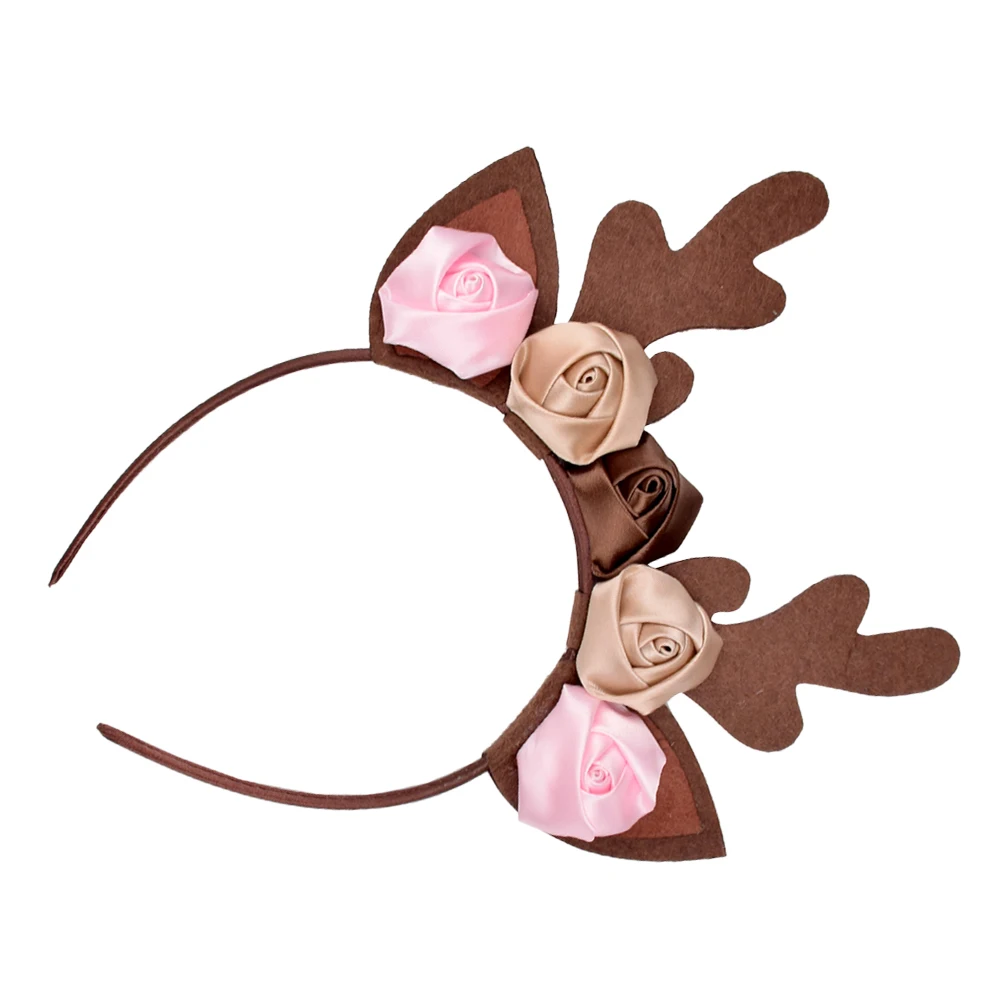 

1pc Christmas Festival Party Hairband Antler Hair Accessory Durable Reindeer Horn Design Comfortable Adult