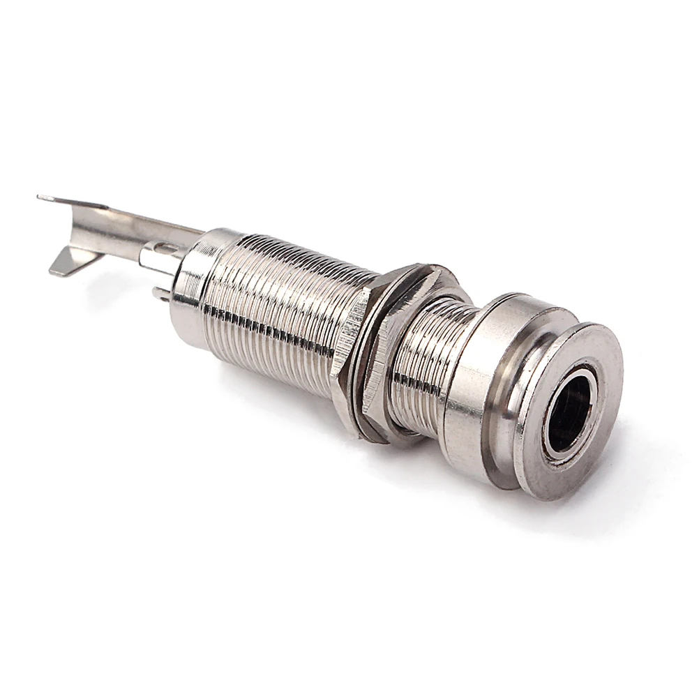 

Nickel Plated Guitar Stereo Endpin Jack Cylinder Output Input 1/4 Inch 6.35mm Metal Washer Nut Strap Button Easy for Acoustic