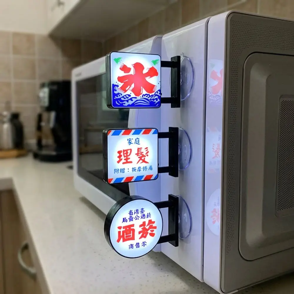 Plastic LED Light Refrigerator Magnet Novelty Energy Saving LED Fridge Magnet Light Sign Mini Vintage Magnetic Base