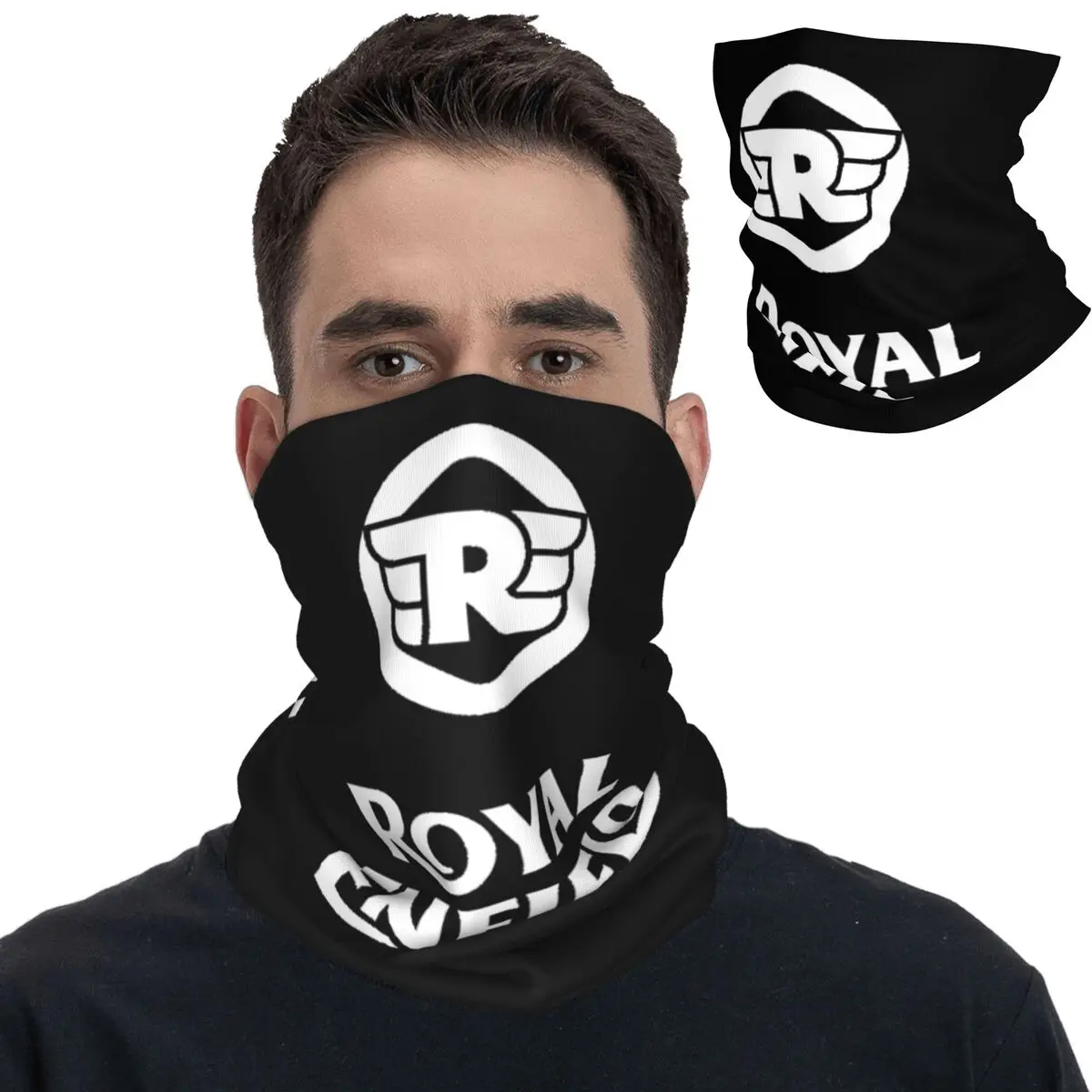 Royal enfields logotipo bandana pescoço gaiter impresso motocicleta corrida envoltório cachecol multi-uso ciclismo cachecol caminhadas adulto lavável