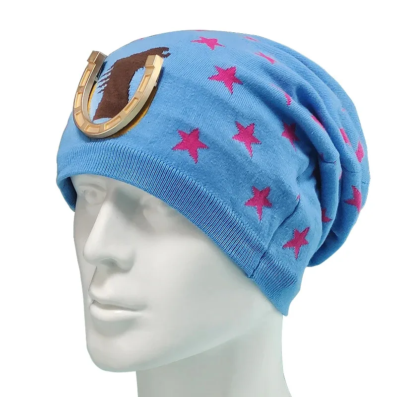 Anime Jojos Bizarre Adventure Costume Accessories Johnny Joestar Cosplay Fashion Hat Scarf For Men Halloween Carnival Party Hat