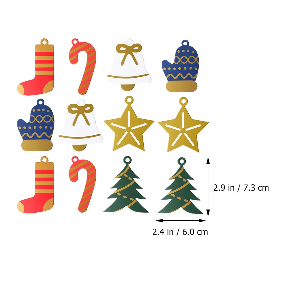 60 stuks Kerstbenodigdheden Diverse Mini DIY-kaart voor het schrijven van wensen Kerstkaarten Geschenken Decoratieve wenskaart Bulkverpakking