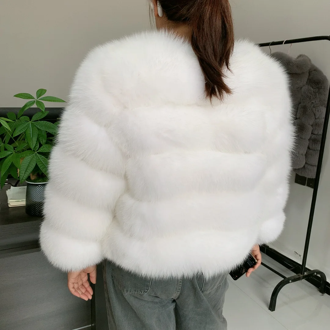 Women's Natural Fox Fur Coat, Winter Jacket, Natural Fox Fur Jacket, Real Fox Fur Coat,And raccoon fur  High Quality