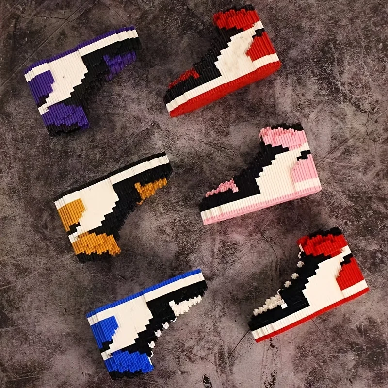 Mini Basketball Shoes Building Block Sneakers Model Bricks Toys DIY Assembly Puzzle Toys Holiday Gifts Backpack Bag Pendant