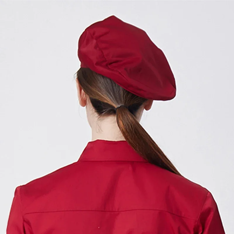 Catering Cook Hat Waiter Chef Kitchen Work Cap for Food Service Hotel Restaurant Canteen Baking Household Cooking Chef's beret