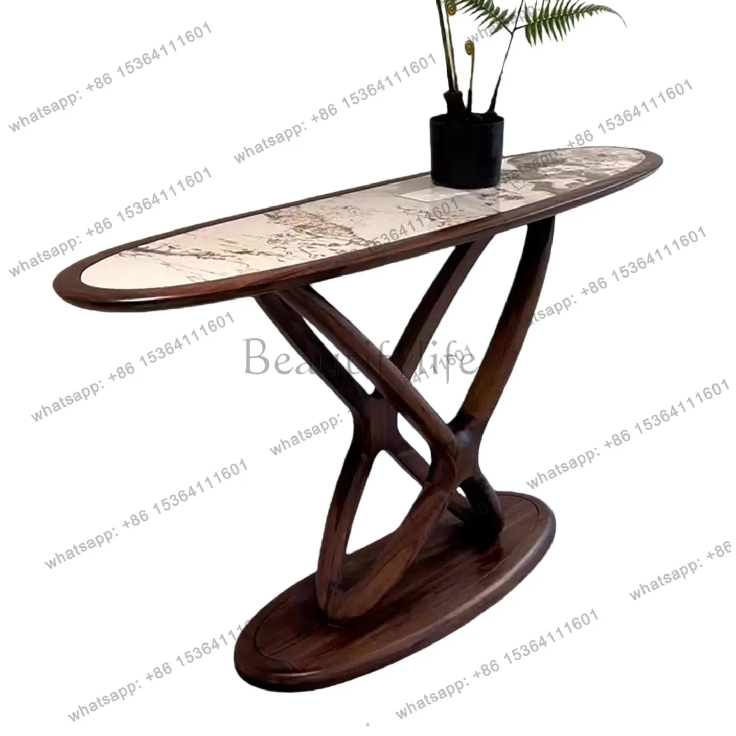 New Chinese black gold wood entrance table slate against the wall into the home simple entrance cabinet