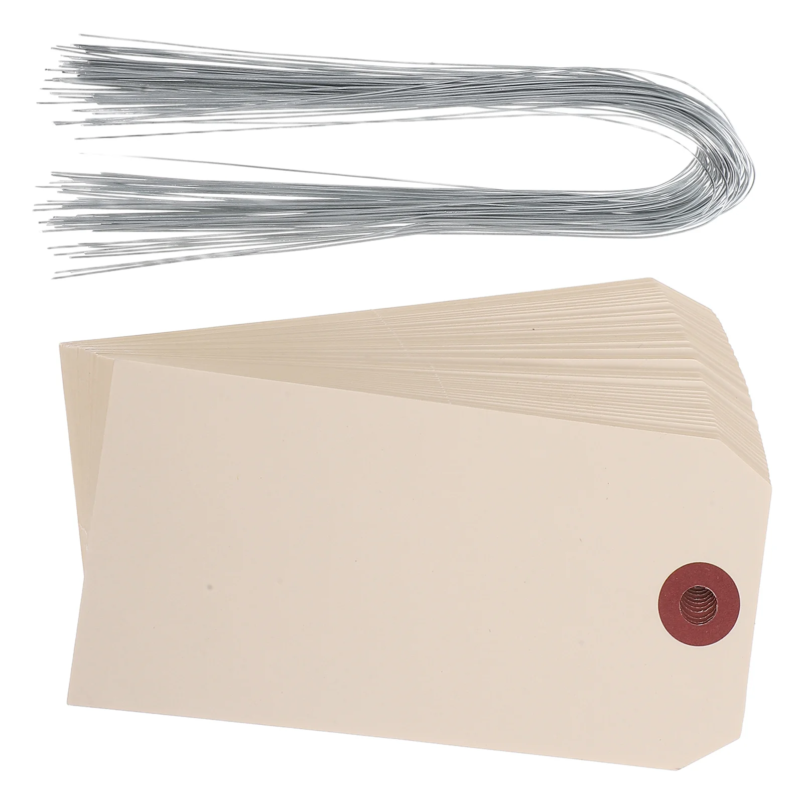 

100pcs Price Labels Tags Sturdy Iron Wire Reinforced Circle Shipping Packaging Blank Eyelets Multipurpose Lightweight
