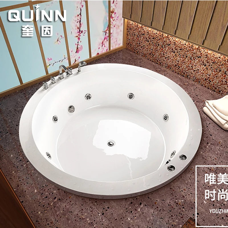 Acrylic bathtub circular embedded bathtub Double massage bathtub