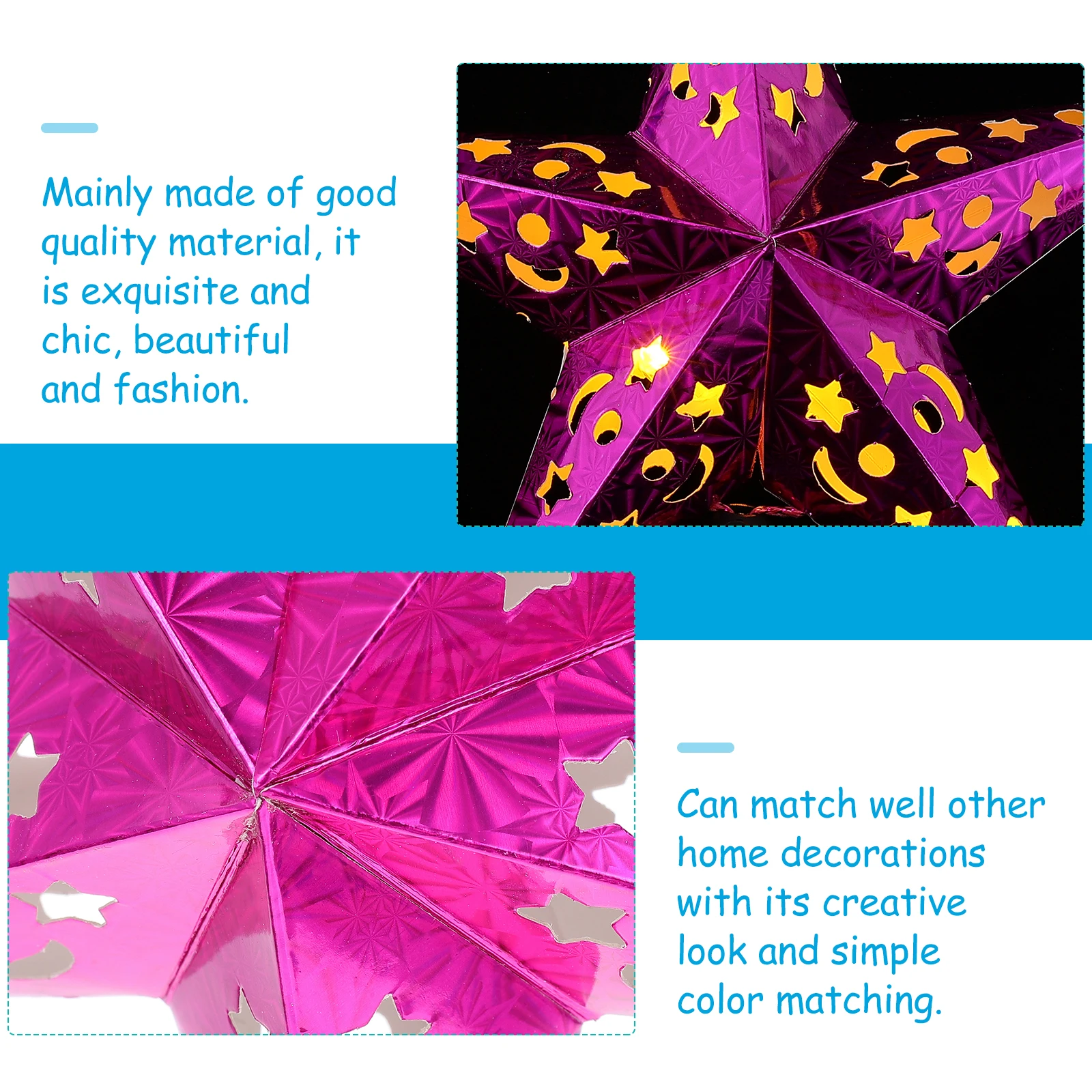 

4 Sets Pentagram Pendant Lamp Christmas Decorations Outdoor Hanging Star Lights Five-pointed Decorative Button Electronics